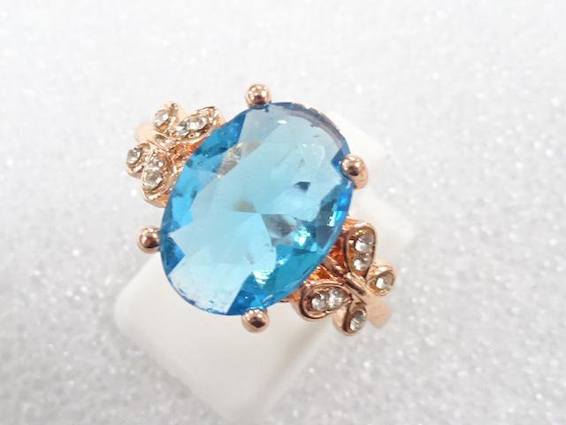 JAPANESE KIMONO / ANTIQUE COLORED STONE RING (SIZE 21)
